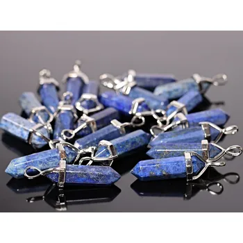 Přívěsek Magieprirody.cz Přívěsek Lapis Lazuli krystal oboustranný 30x8x8 mm #ZM166 stříbrná barva