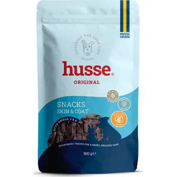 Pamlsek pro psa Husse Snacks Skin & Coat, 900 g | Bezobilninová pochoutka pro zdravou, lesklou srst s lososem