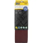 Brusné pásy, zrnitost A120, rozměr 75 x 533 mm, balení 3 kusy - MAGG 020008