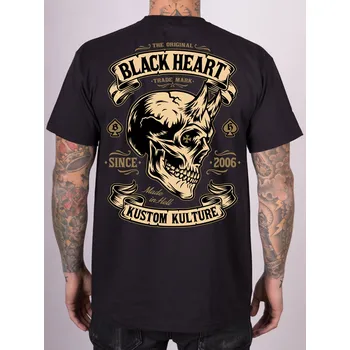 Pánské oblečení Pánské Triko BLACK HEART DEVIL SKULL Barva: Černá, Velikost: M