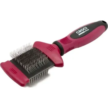 Kartáč pro zvířata Kartáč Flexi oboustranný vínový M Croci