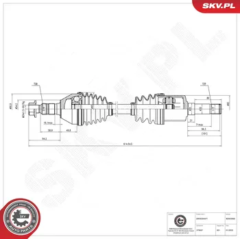 Poloosa kola Hnací hřídel - poloosa ESEN SKV 40SKV068