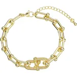 Zlatý bižuterní náramek se zirkony 53004.1