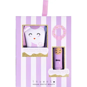 Rtěnka Inuwet LI SET: cotton flower hands cream + marschmallow lip balm