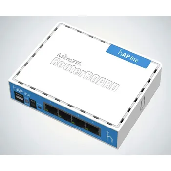 Síťový prvek MikroTik RouterBOARD RB941-2nD, hAP-Lite, 650Mhz CPU, 32MB RAM, 4xLAN, 2.4Ghz 802b/g/n, ROS L4, case, PSU