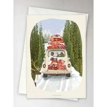 ViSSEVASSE All Packed for Christmas vánoční přání 10,5 x 21 cm vícebarevná