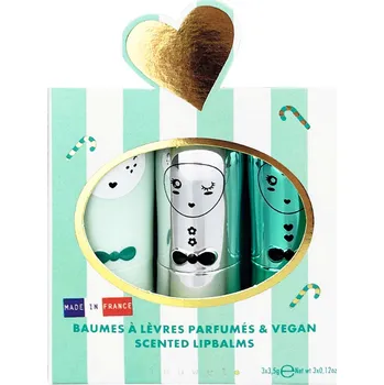 Vánoční dekorace Inuwet TRIO GIFT SET LIPBALMS - JINGLE AQUA
