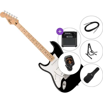 Elektrická kytara Fender Squier Sonic Stratocaster LH MN SET 2 Black Elektrická kytara