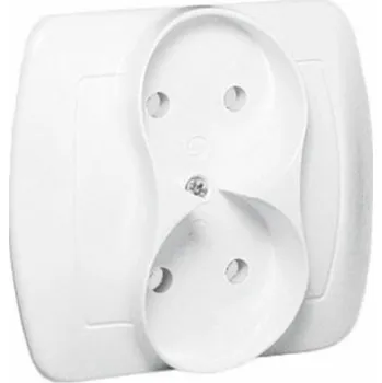Elektrická zásuvka Dvojitá zásuvka Kontakt-Simon Chord bez uzemnění bílá