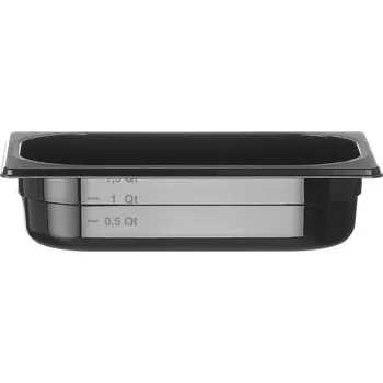 Kontejner GN 1/4 černý polykarbonát, HENDI, Profi Line, GN 1/4, 1,8L, Černá, 265x162x(H)65mm