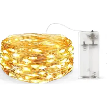 Vánoční dekorace Vnitřní mikro řetěz na baterie 2 m 20 LED, teplá bílá