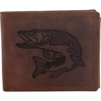 Peněženka Mercucio Pánská peněženka světlehnědá Vzor 81 Štika