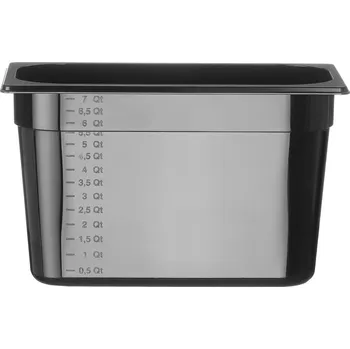 Nádobí Kontejner GN 1/3 černý polykarbonát, HENDI, Profi Line, GN 1/3, 7,8L, Černá, 325x176x(H)200mm