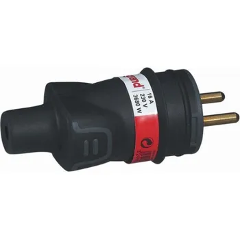 Elektroinstalační materiál Zástrčka Legrand 2P+Z, černá pryž