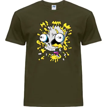 Pánské oblečení levne-bavlnene-tricko-potisk-oblicej-bart-simpson Barva: Khaki, velikost: XXL