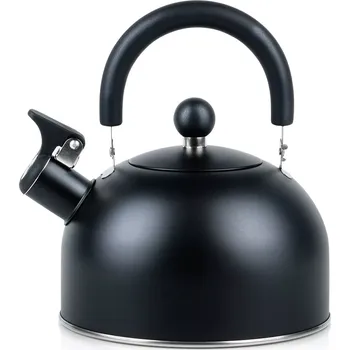 Konvice na čaj Ocelová černá konvice s píšťalkou 2 l VILDE