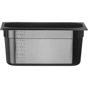 Kontejner GN 1/3 černý polykarbonát, HENDI, Profi Line, GN 1/3, 5,7L, Černá, 325x176x(H)150mm