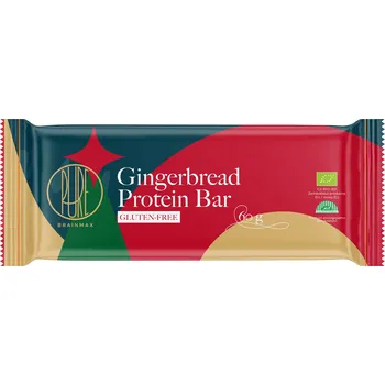 BrainMax Pure BrainMax Pure® Gingerbread Protein Bar, Proteinová tyčinka, Vánoční perník, BIO, 60 g Limitovaná edice proteinové tyčinky s příchutí perníku / *CZ-BIO-001 certifikát