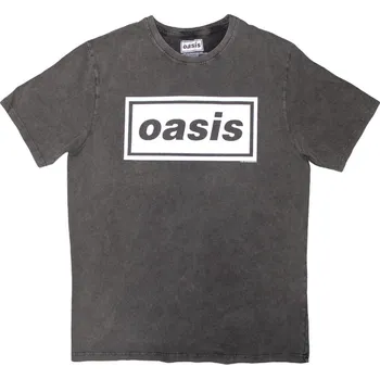 Pánské tričko Oasis Tričko Decca Logo Stone Wash Unisex Charcoal Grey M