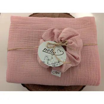 Šála Nelly Set mušelínová šála s gumičkou - světle růžový