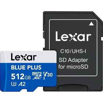 Paměťová karta Lexar microSDXC Blue Plus 512 GB A2 U3 V30 (170 MB/s)