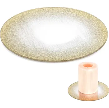 Zrcadlo Podtácek na svíčku 150 mm kulatý zrcadlo s gliterm, zlatá