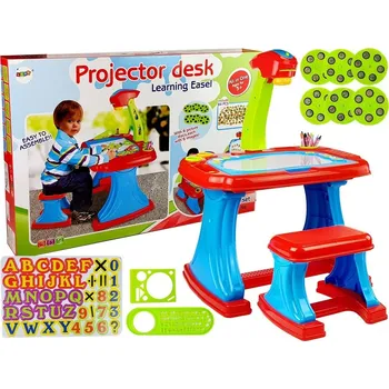 Výuková hračka LEAN Toys Edukativní dětský stoleček s projektorem, magnety a židličkou