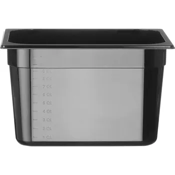 Dóza na potraviny Kontejner GN 1/2 černý polykarbonát, HENDI, Profi Line, 12,5L, Černá, 325x265x(H)200mm