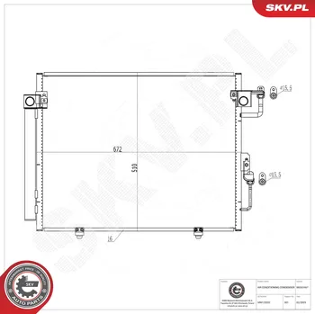 Ventilátor topení a klimatizace Kondenzátor klimatizace ESEN SKV 86SKV467