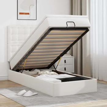 Postel zahrada-XL Osmanský postel s matrací bílý 100x200cm cm umělá kůže 3312987