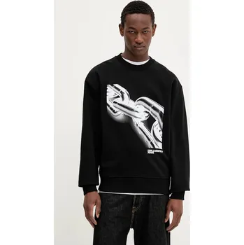 Pánská mikina Bavlněná mikina Karl Lagerfeld Jeans pánská, černá barva, s potiskem, A3M20021 99X, vel. L