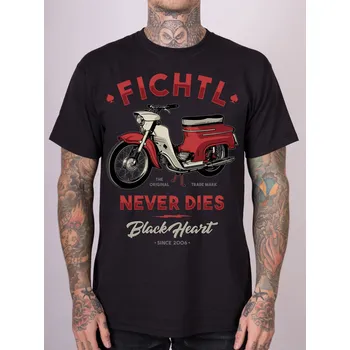 Pánské tričko MOTORKÁŘSKÉ Triko BLACK HEART FICHTL Barva: Černá, Velikost: 3Xl