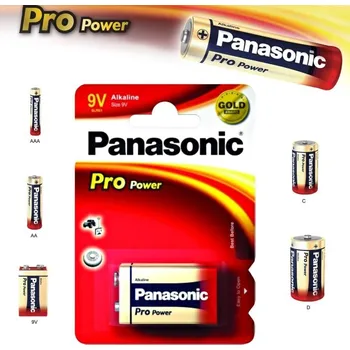 Článková baterie Alkalická baterie 9V Panasonic Pro Power 6LR61