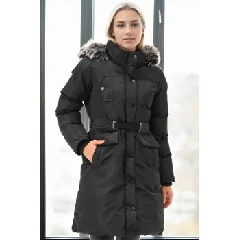 Z9774 DEWBERRY WOMEN'S COAT-BLACK dewberry černá | vícebarevná 3459877