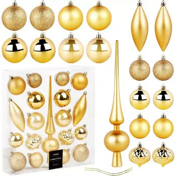 Vánoční ozdoba HOMESTYLING Vánoční ozdoby sada 19 ks zlatá KO-CAN305200