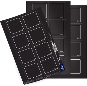 Papír Samolepicí štítky na sklenice černé 24 ks