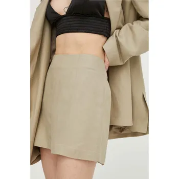 Dámská sukně Sukně s příměsí lnu Herskind Debby 5109840 béžová 80X, vel. 34