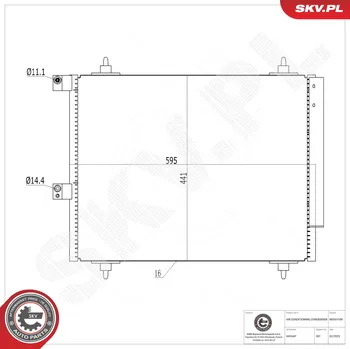 Ventilátor topení a klimatizace Kondenzátor klimatizace ESEN SKV 86SKV189