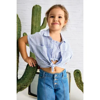 Chlapecká košile Dětská košile Mayoral modrá barva, 3185 3185.6J.Mini.PPYA 55X, vel. 122