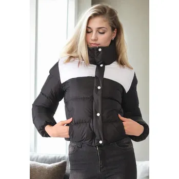 Z9649 DEWBERRY WOMEN'S JACKET-BLACK-WHITE dewberry černá | bílá 3459896