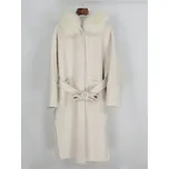 Best Fashion Kašmírový dámský kabát s kapucí a límcem z liščí kožešiny Velikost: S, Barva (Varianta): Long Beige