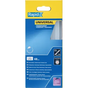 Příslušenství k lepící pistoli Rapid lepící tyčinky 12mm univerzální (Rapid 12 mm Glue Sticks Universal Transparent)