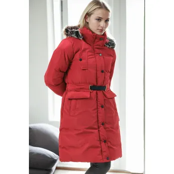 Z9774 DEWBERRY WOMEN'S COAT-BURGUNDY dewberry červená 3459879