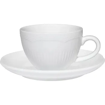 Maxwell and Williams White Basics Rococo šálek & podšálek 240 ml