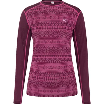 Dámské termoprádlo Dámské funkční merino triko Kari Traa Mina Long Sleeve Wine 623687 25/26 M