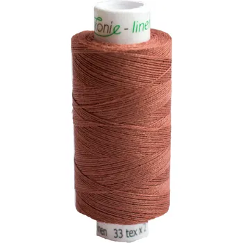 Nit Snový svět (80) Lněná nit na paličkování TEX33x2 hnědá