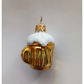 Vánoční ozdoba ČR Sklenice piva 4 cm