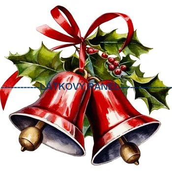 Látkový panel - Vánoční zvonky - VA-24 Velikost: 60x60cm, Materiál: Kočárkovina