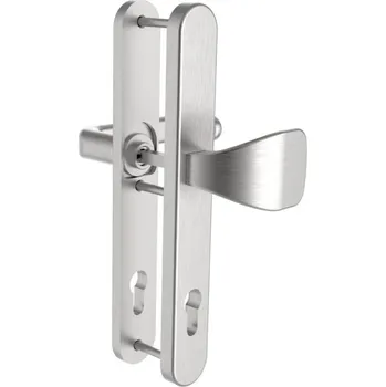 Dveřní kování Rostex 802 GRANDE pravé 92 mm, Rozteč 92, Madlo hranaté, Nerez mat