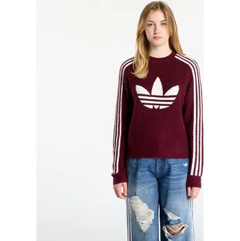 Dámský svetr Svetr adidas Lurex Knit Crew Maroon L